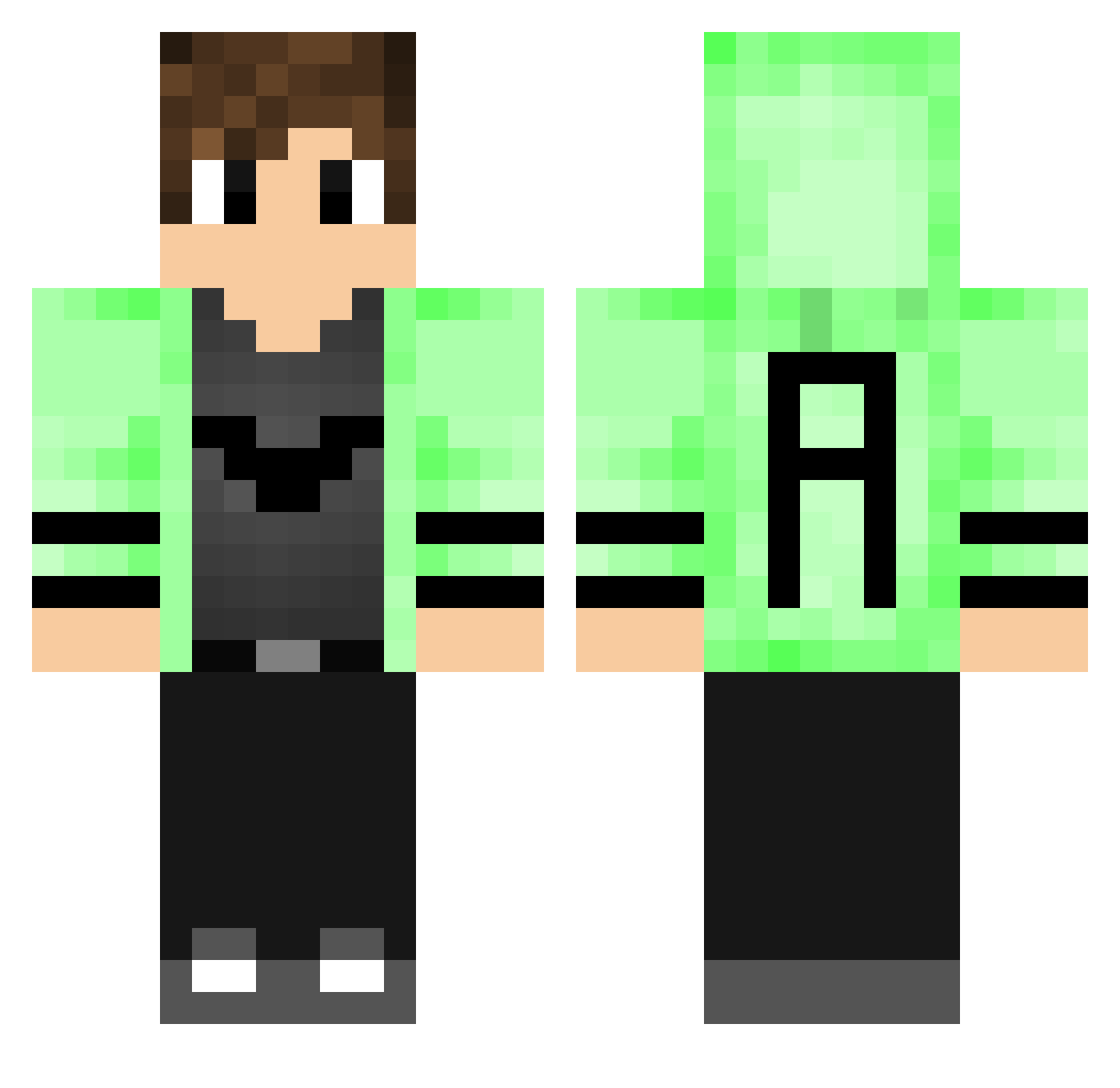Cubic97 Minecraft skin, front and back view