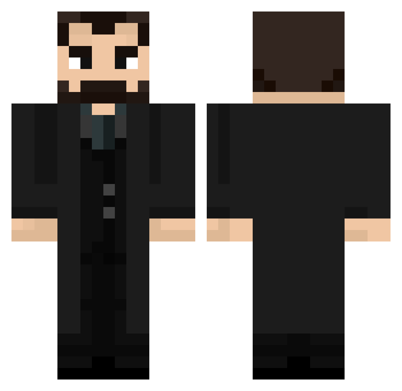 Humphrey_81 Minecraft skin, front and back view
