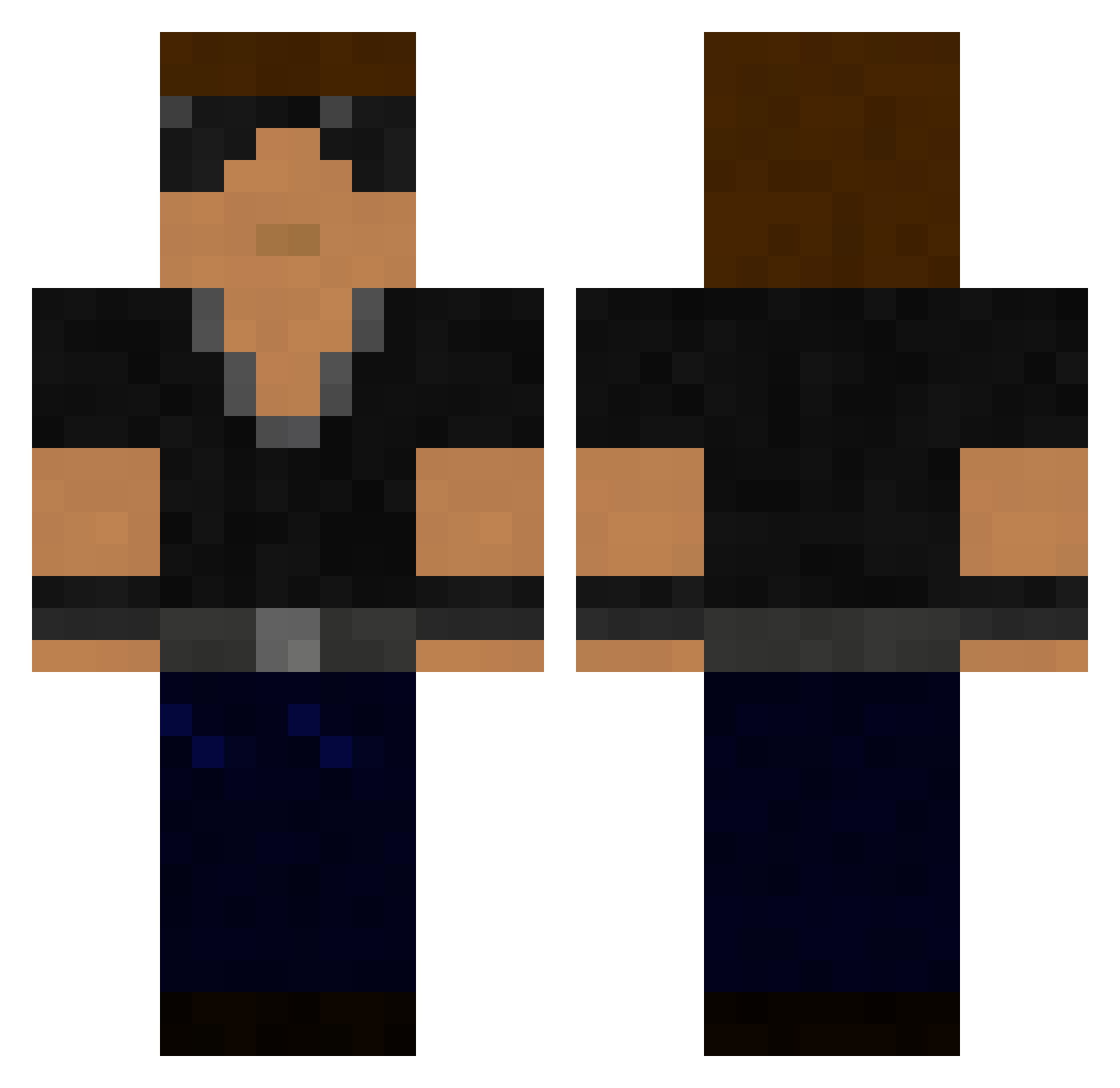 TheBronyGuy Minecraft skin, front and back view