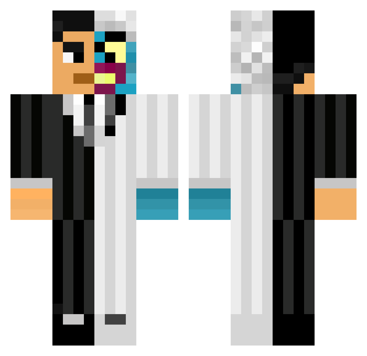 Crqig Minecraft skin, front and back view
