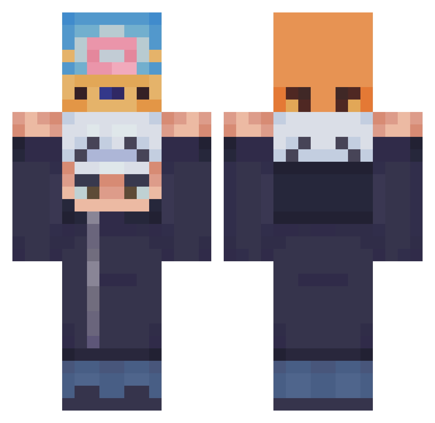 SV01 Minecraft skin, front and back view