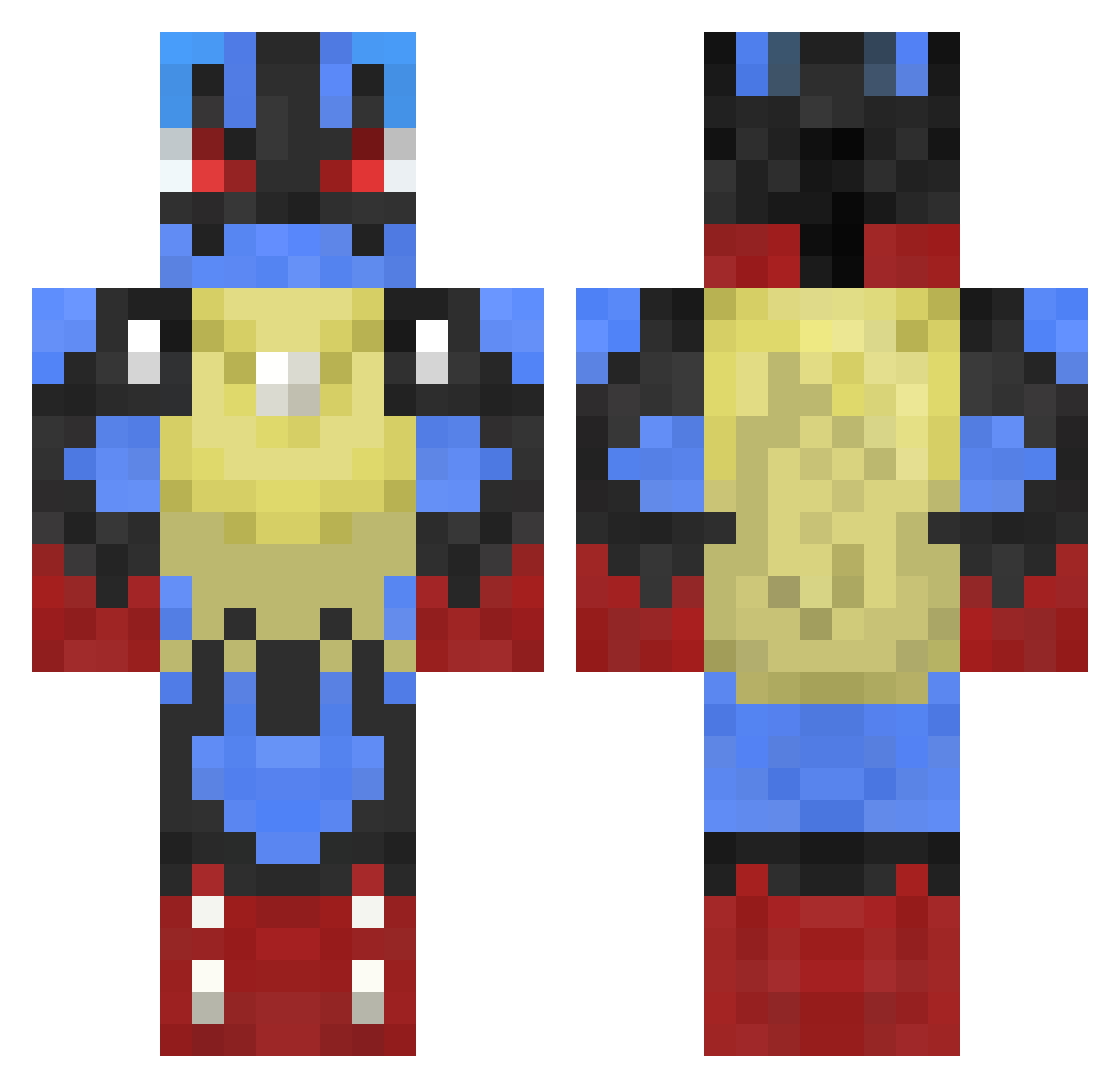 mat2160 Minecraft skin, front and back view