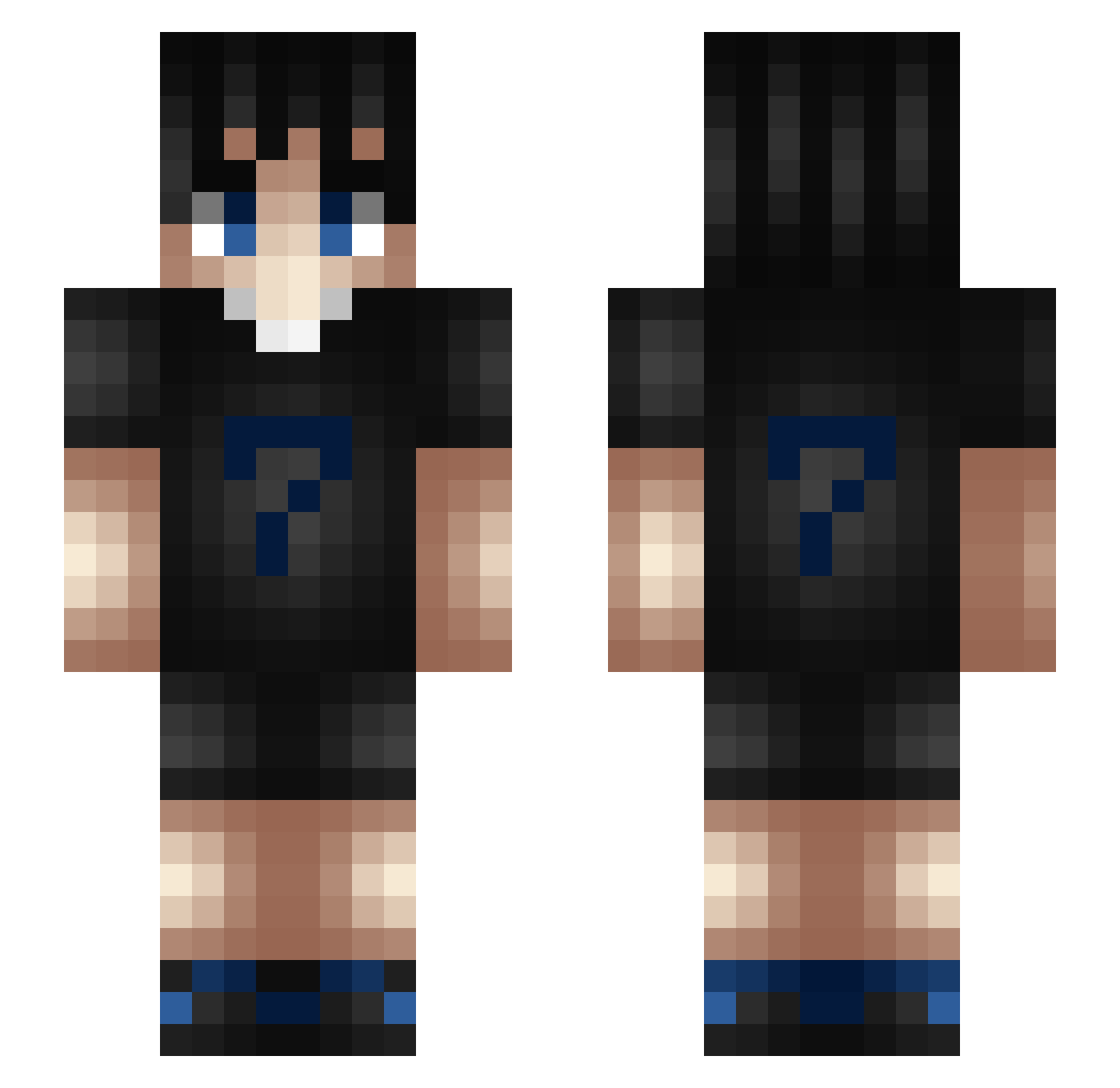 Giyomm Minecraft skin, front and back view