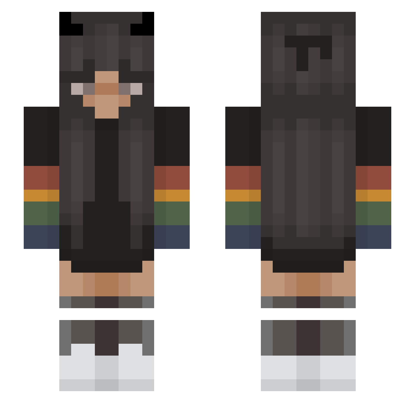 Verbena Minecraft skin, front and back view