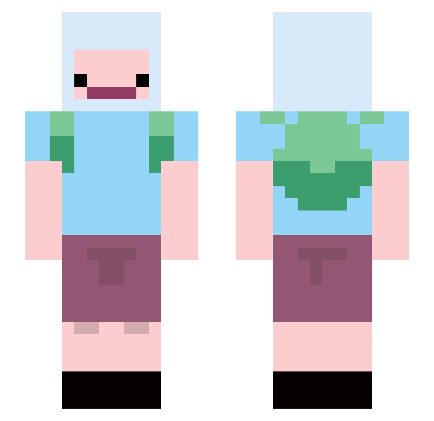 Kobje Minecraft skin, front and back view