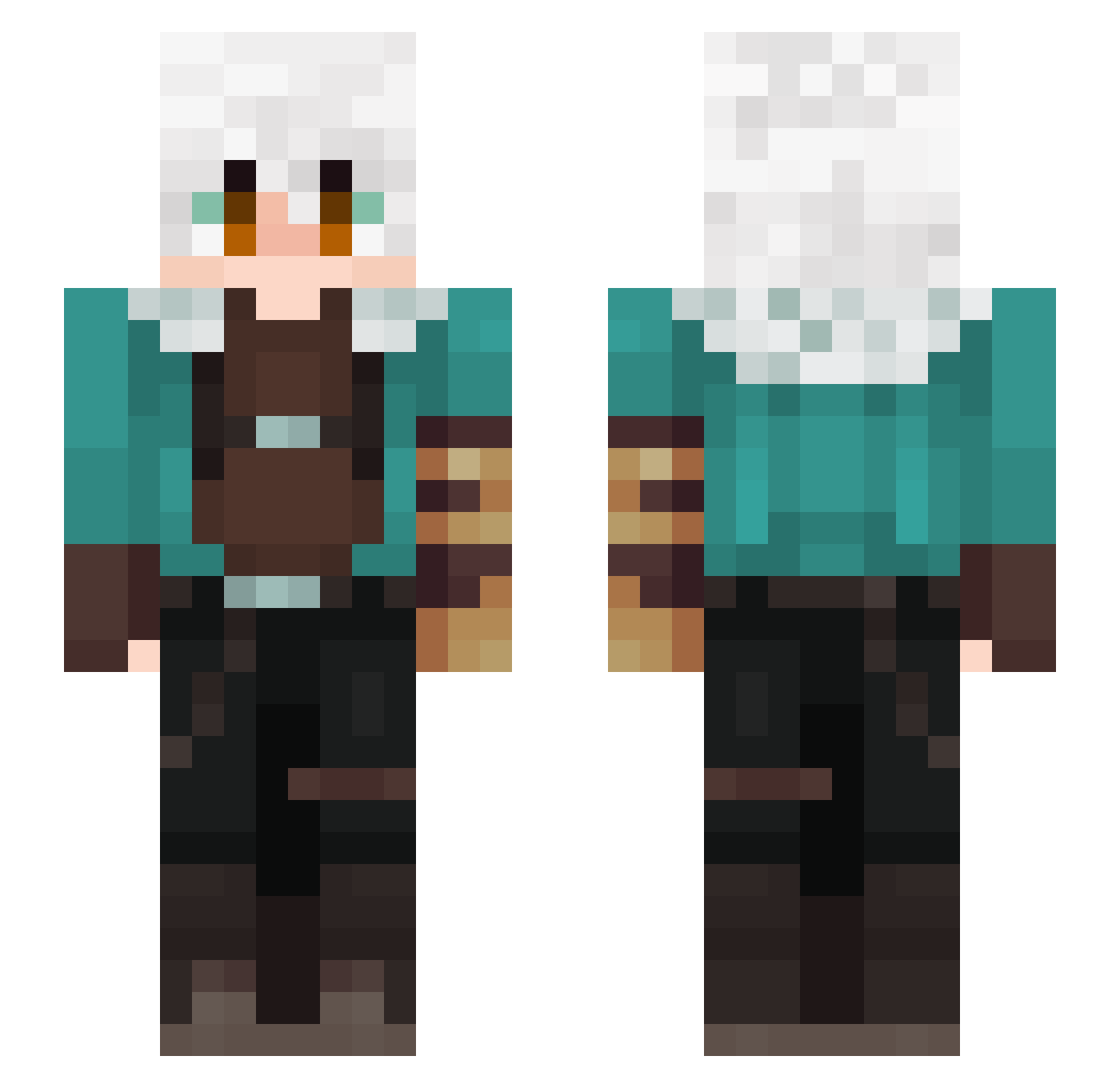 MikazukiTheWitch Minecraft skin, front and back view