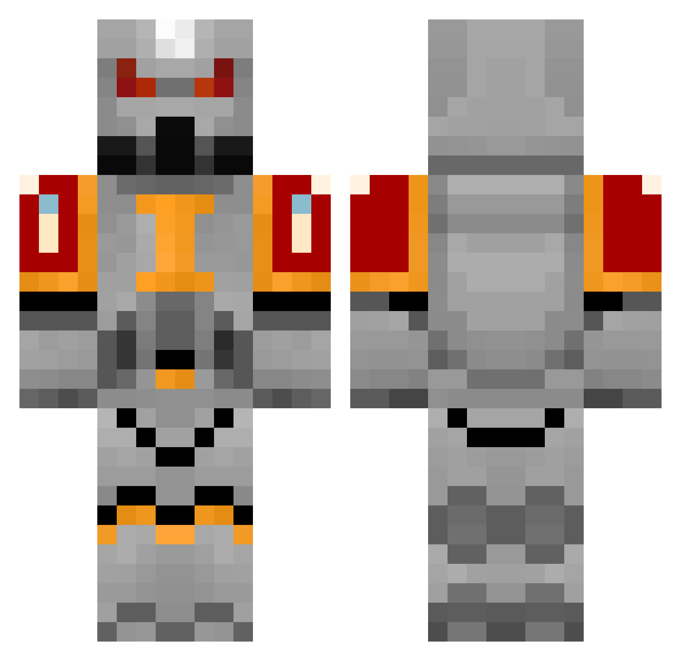 AZAK47 Minecraft skin, front and back view