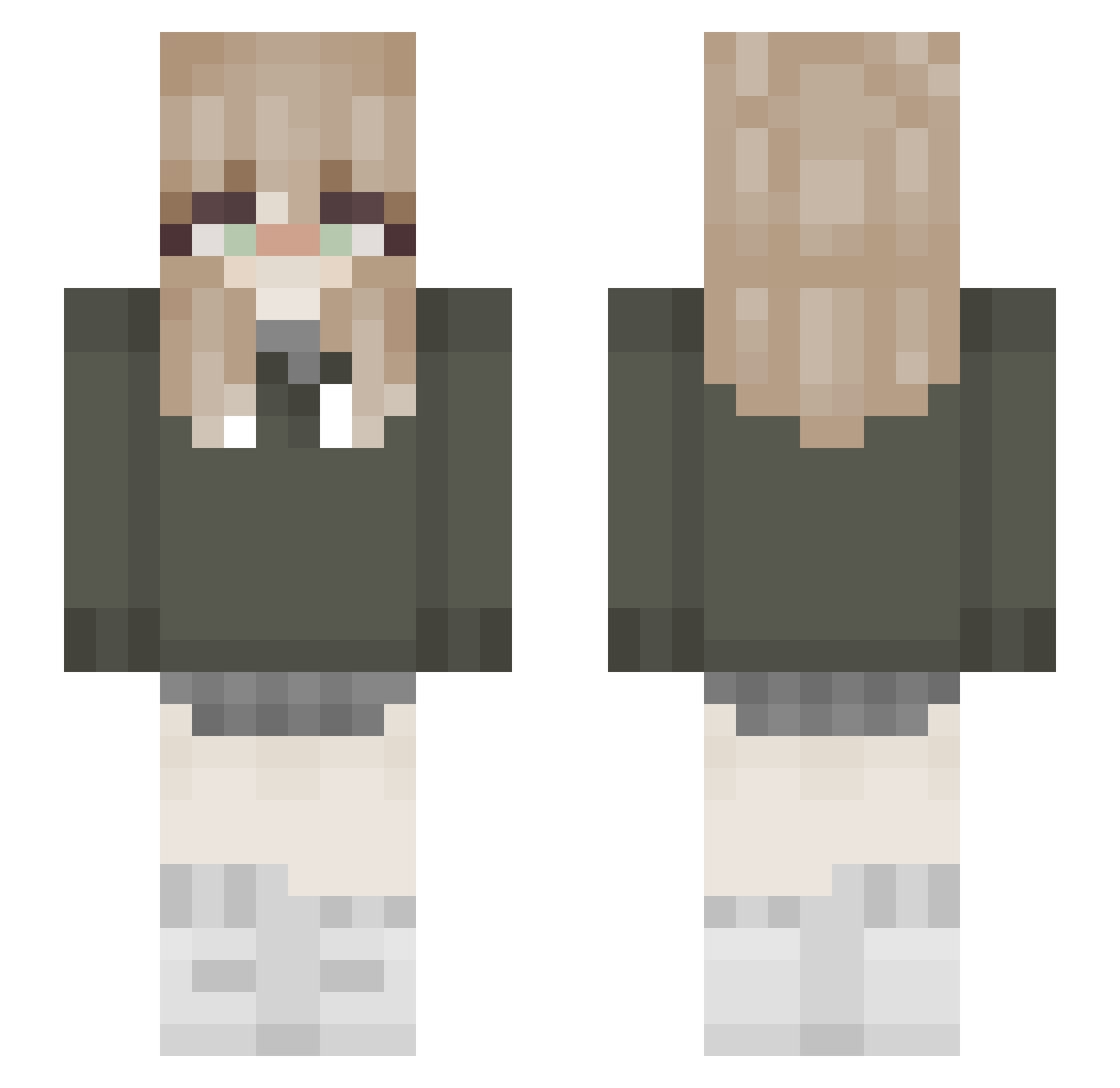 xCatjoy Minecraft skin, front and back view