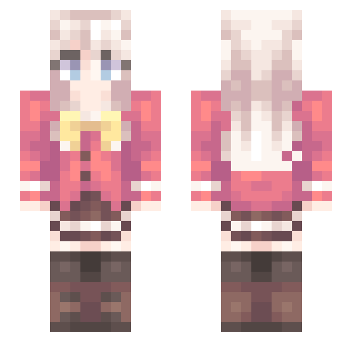 Mondstadt Minecraft skin, front and back view