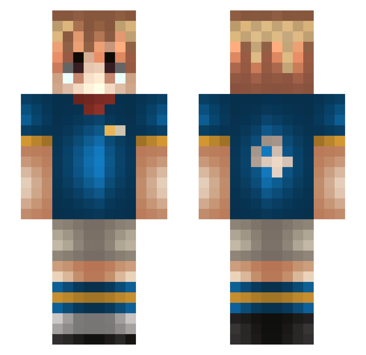 JustSmxrt Minecraft skin, front and back view