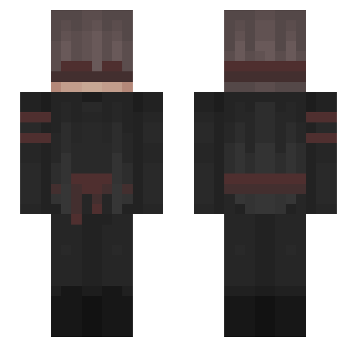 AaronKrafts Minecraft skin, front and back view