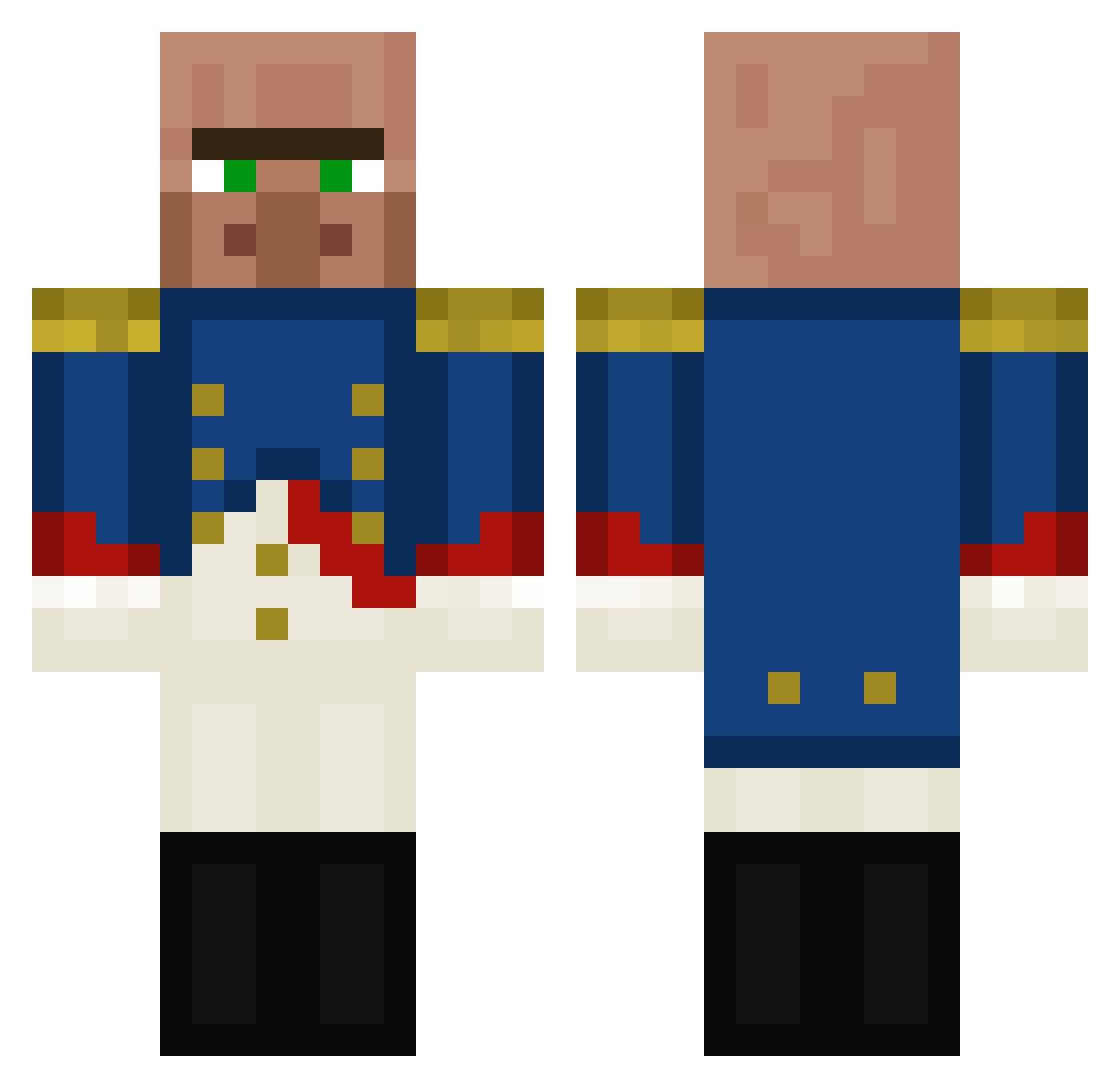 RickityRacked Minecraft skin, front and back view