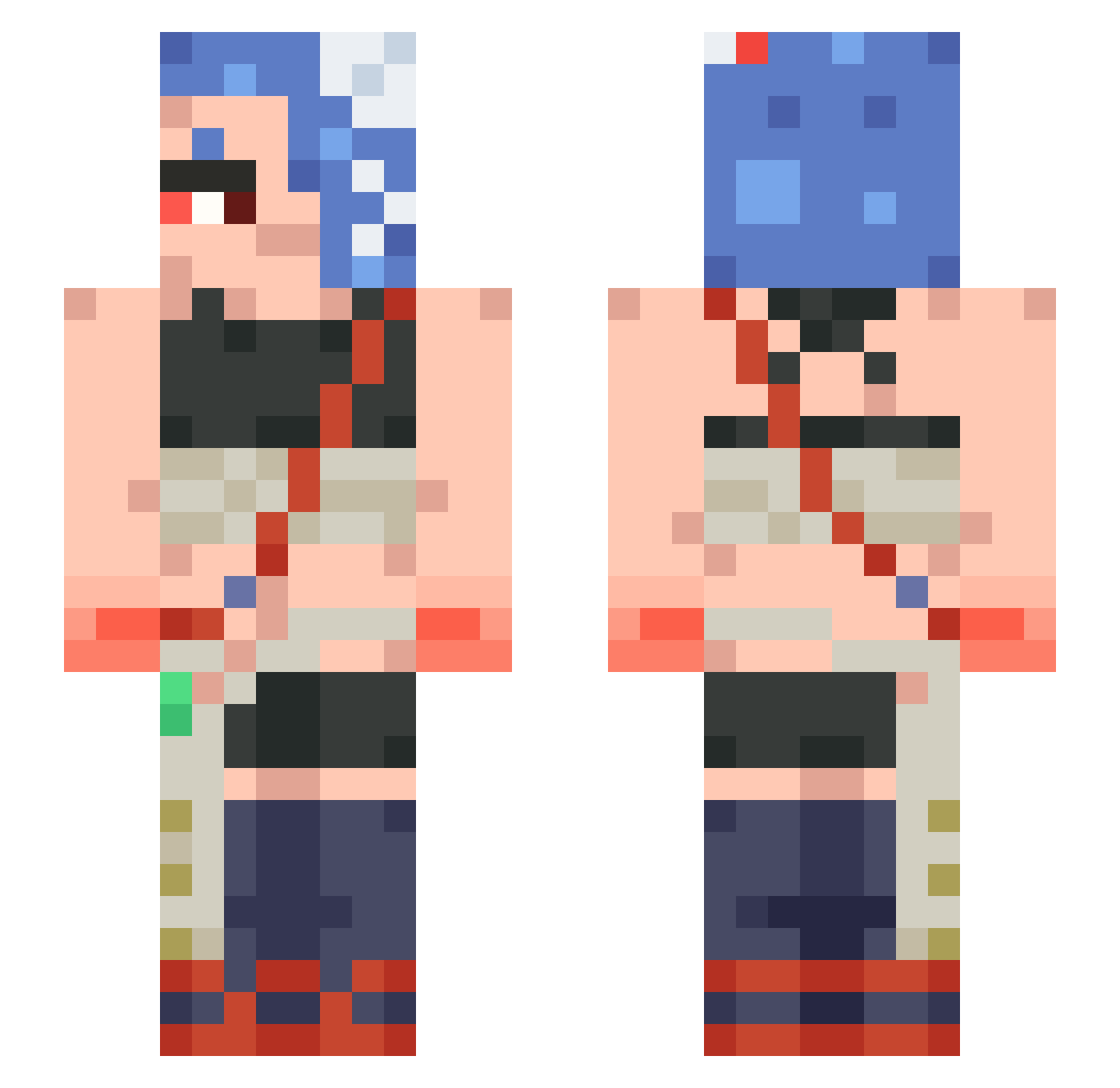 BlackRose_312 Minecraft skin, front and back view