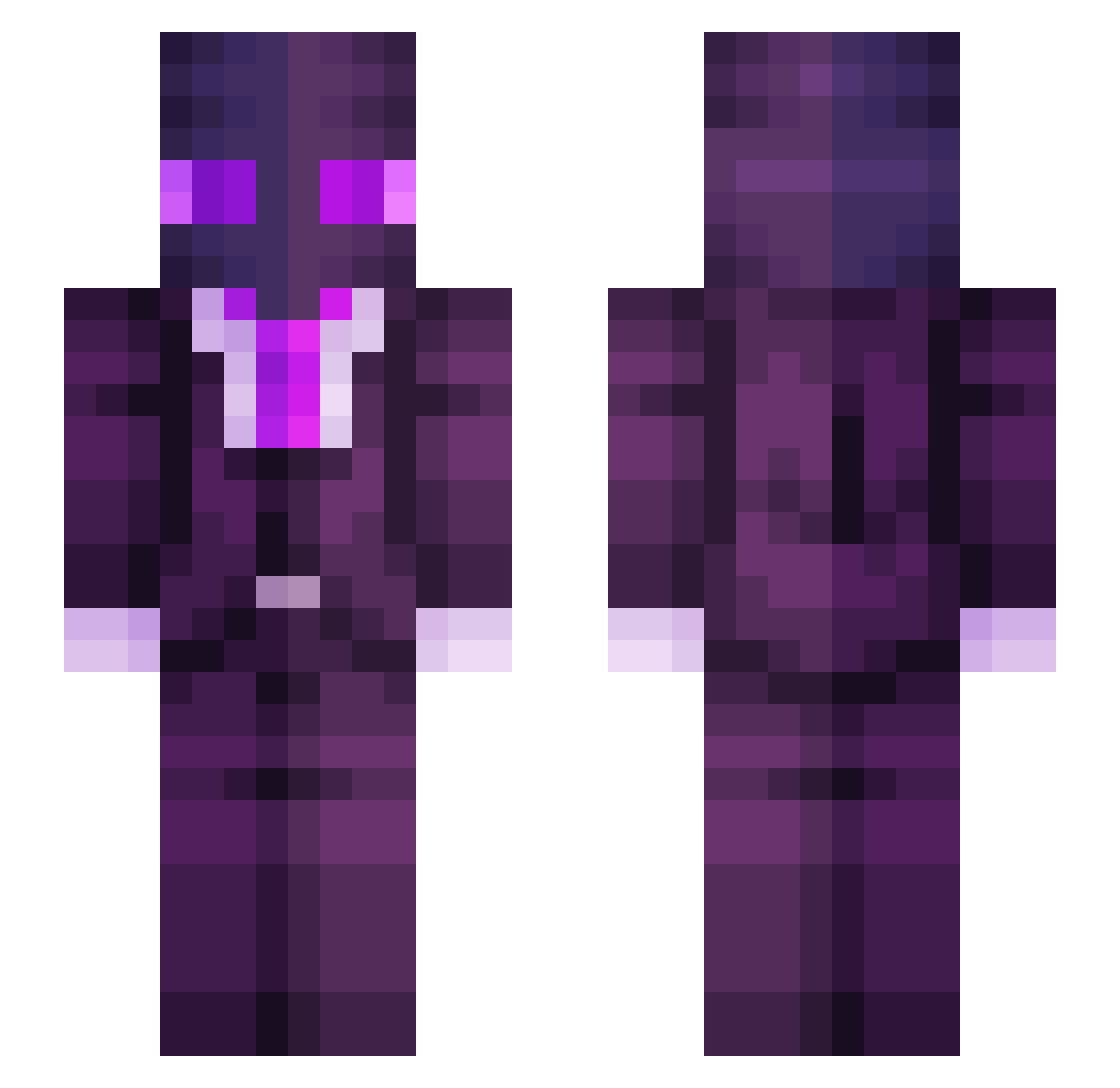Xristal Minecraft skin, front and back view