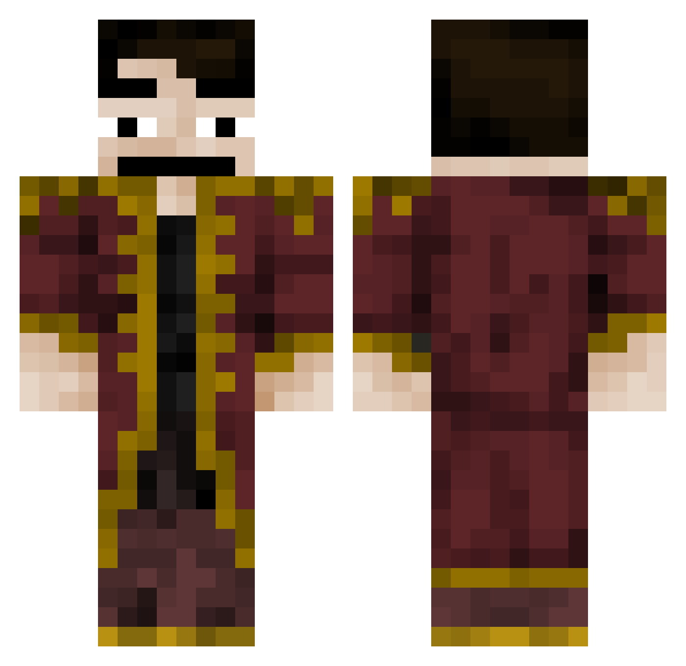 1GarbageMan Minecraft skin, front and back view