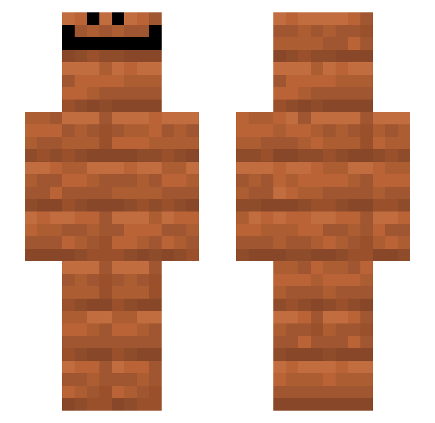 Xlodez Minecraft skin, front and back view