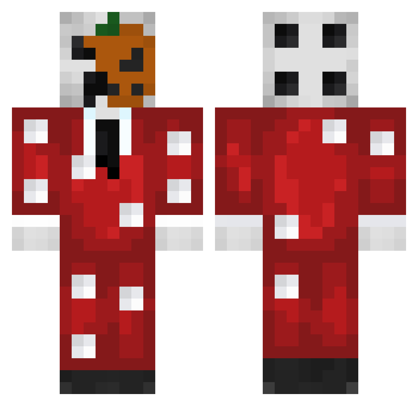 pseudokiko Minecraft skin, front and back view