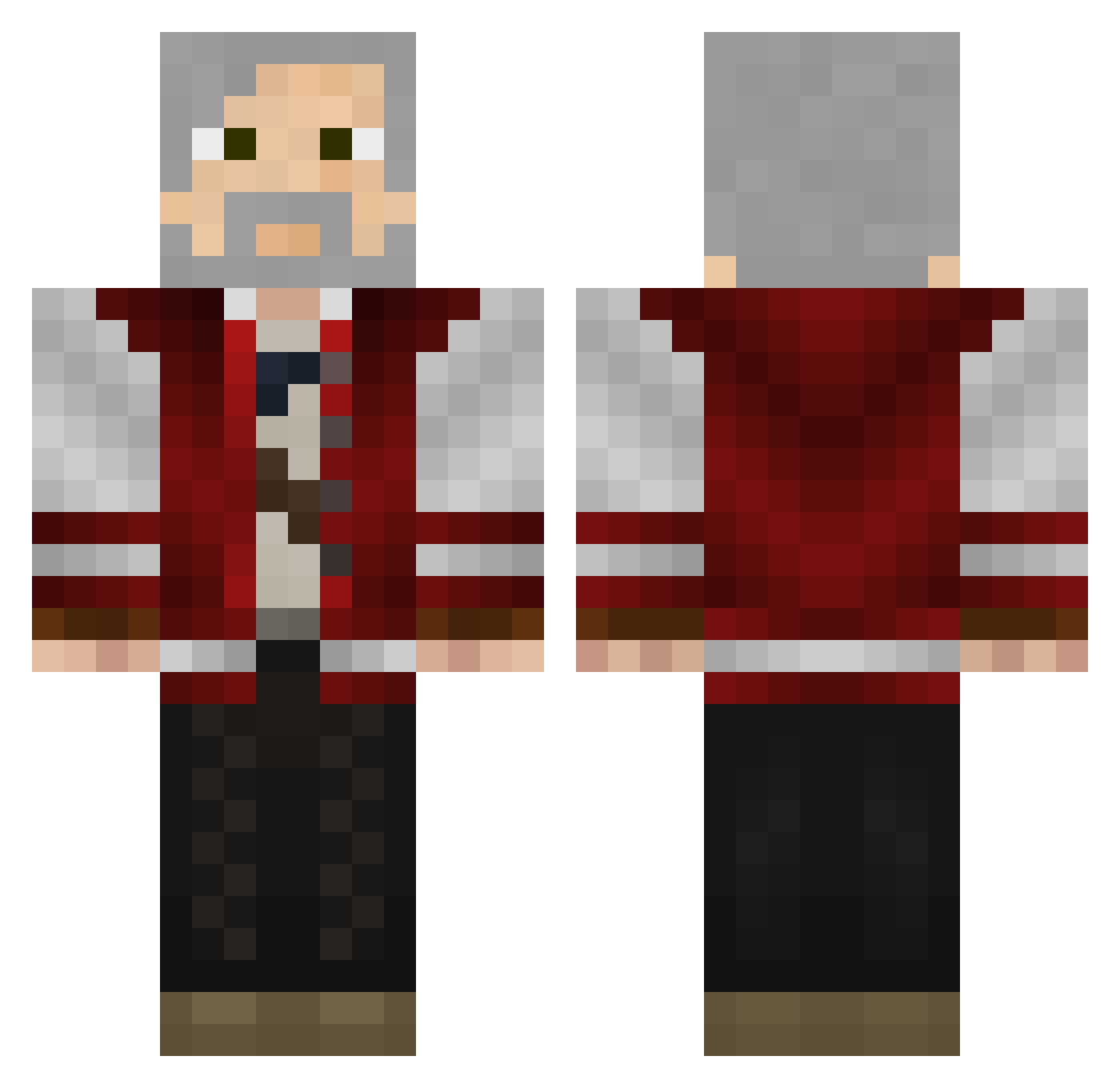 AlexRayne Minecraft skin, front and back view