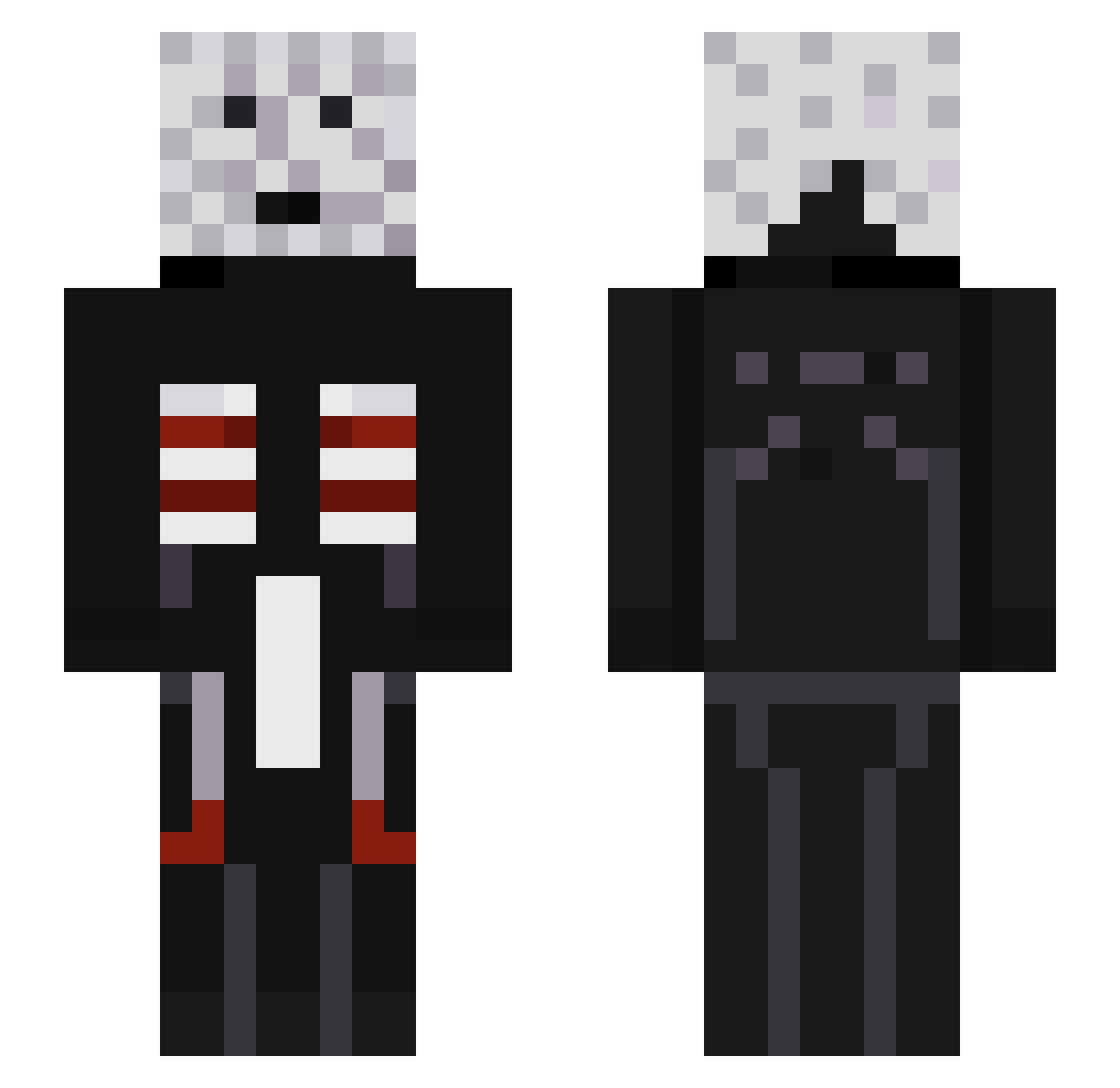 Cenobite Minecraft skin, front and back view