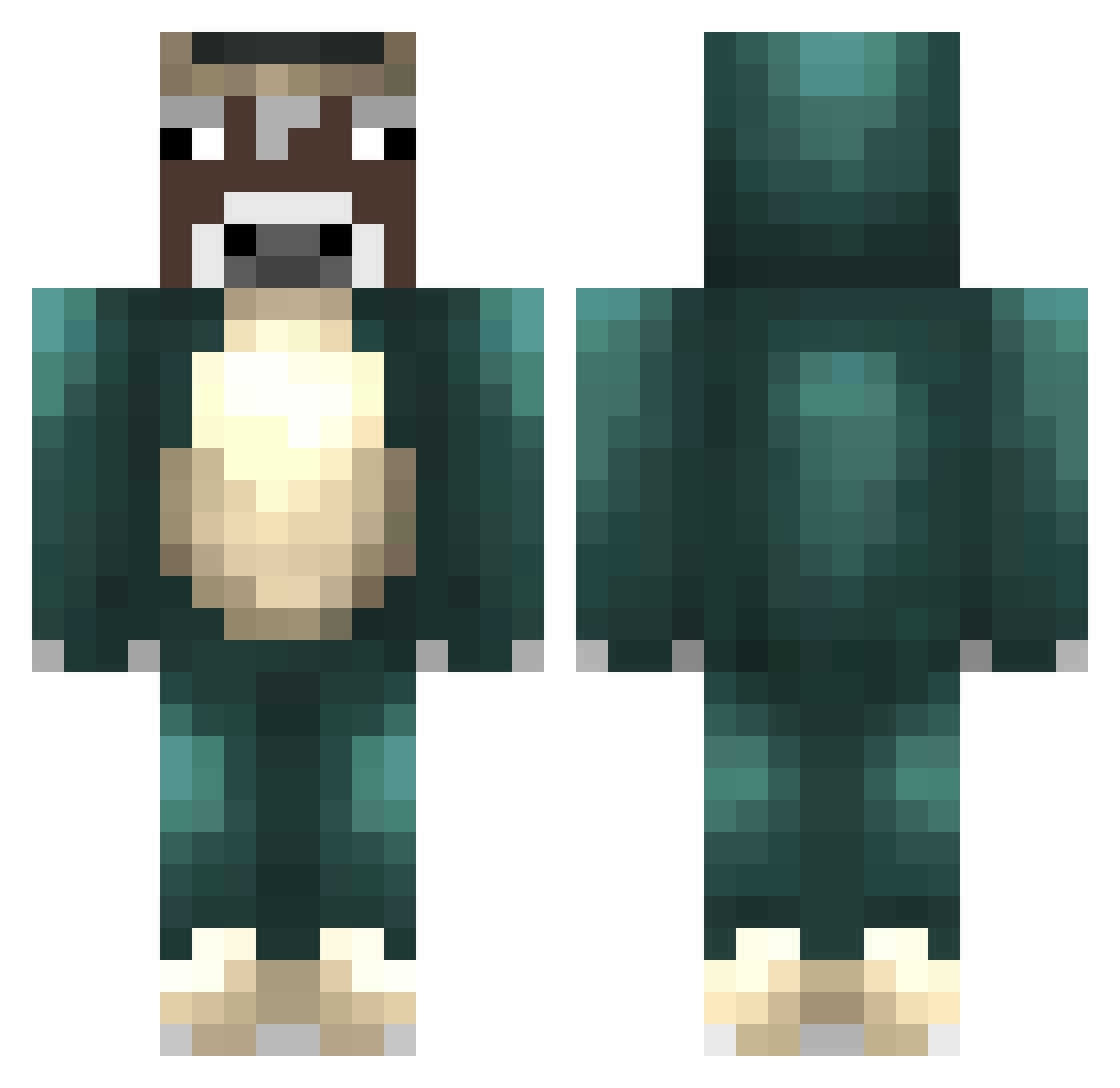 bownur Minecraft skin, front and back view