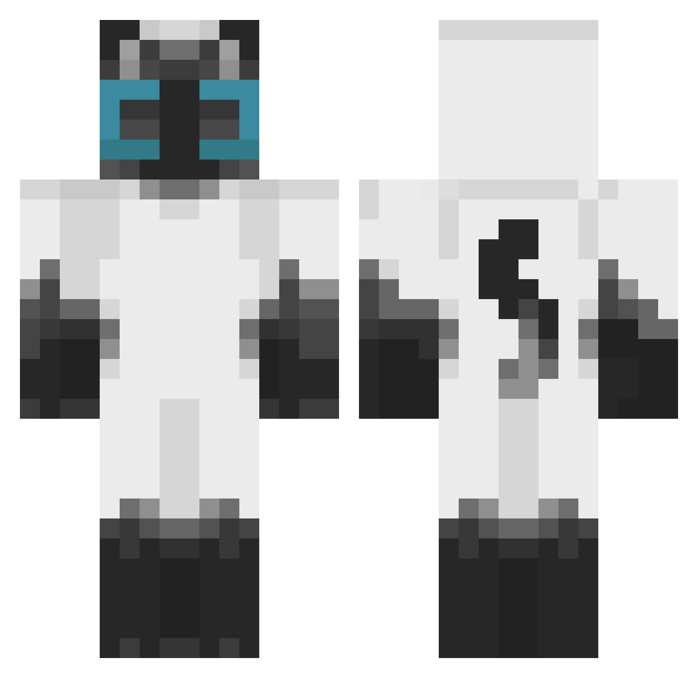 HunterRiot Minecraft skin, front and back view