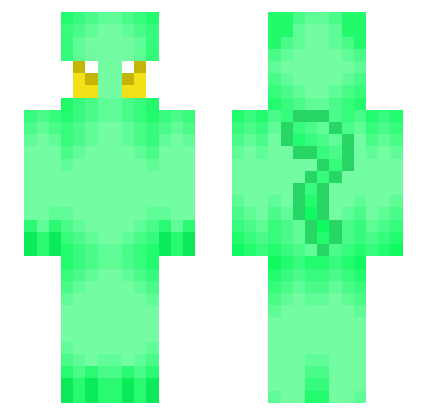 soupure Minecraft skin, front and back view
