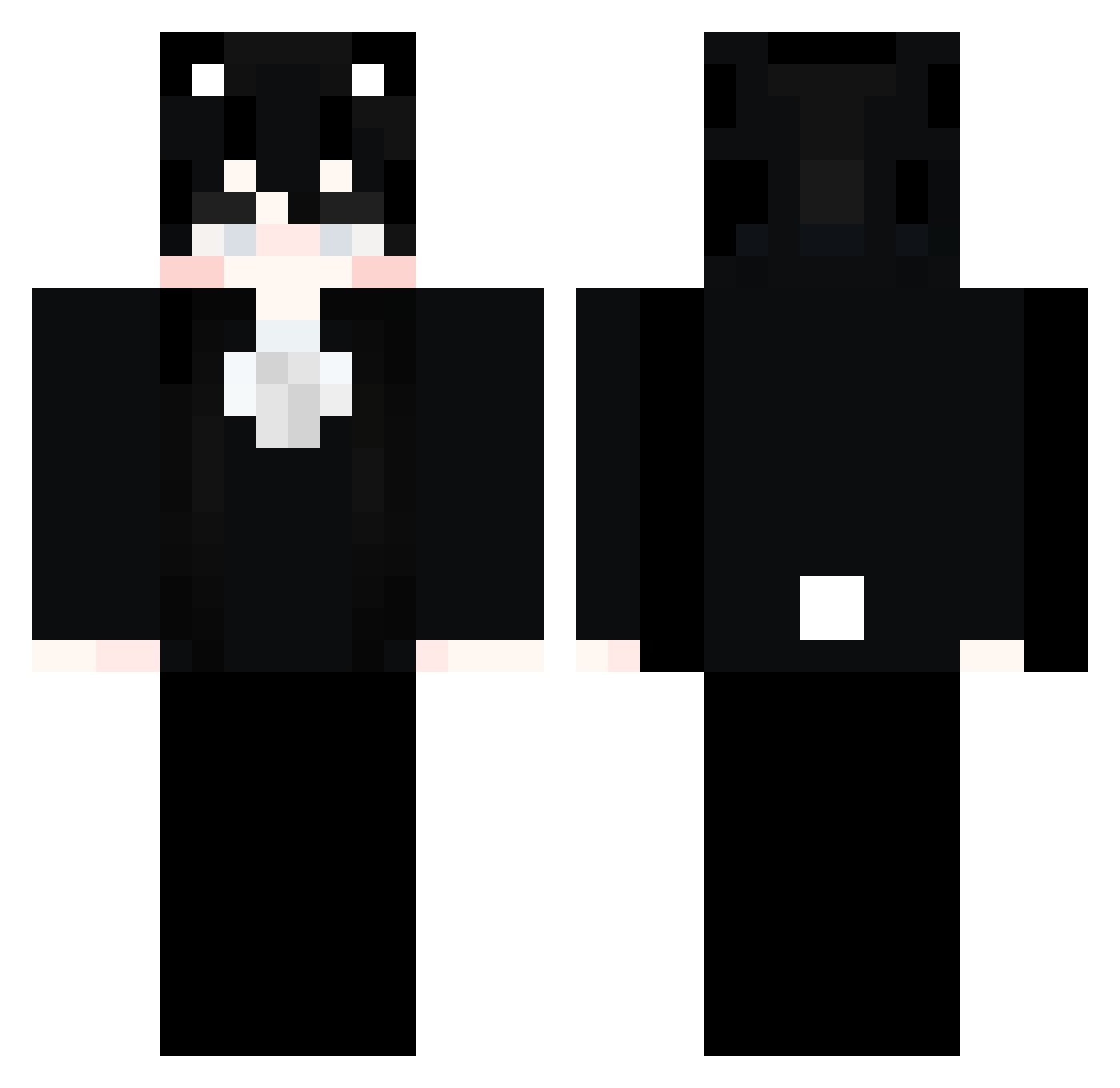 redefiined Minecraft skin, front and back view