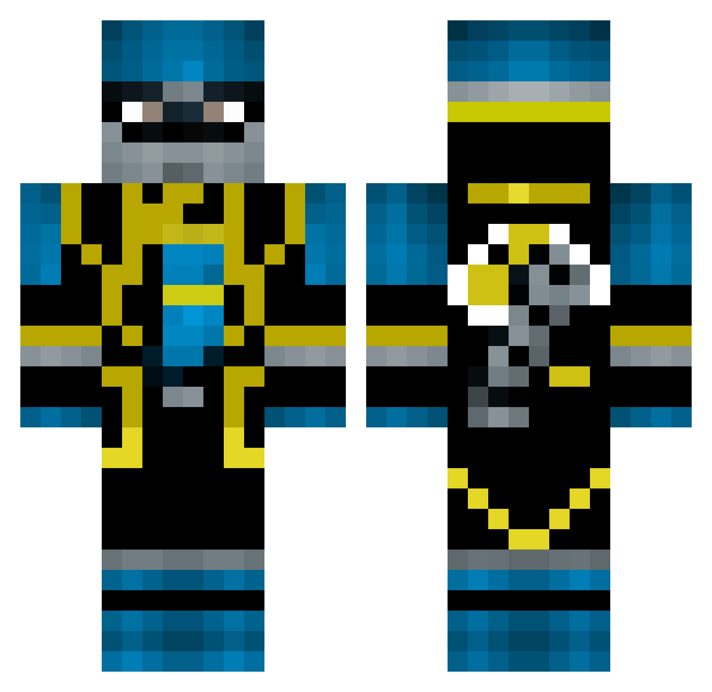 blackfiresun Minecraft skin, front and back view