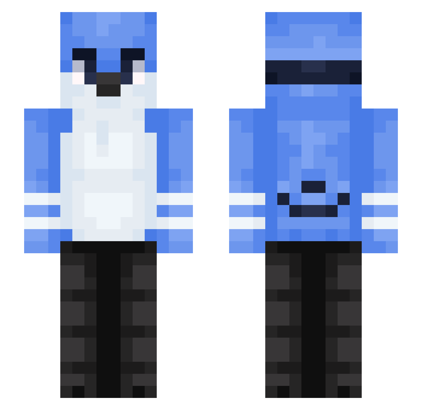mosscover Minecraft skin, front and back view