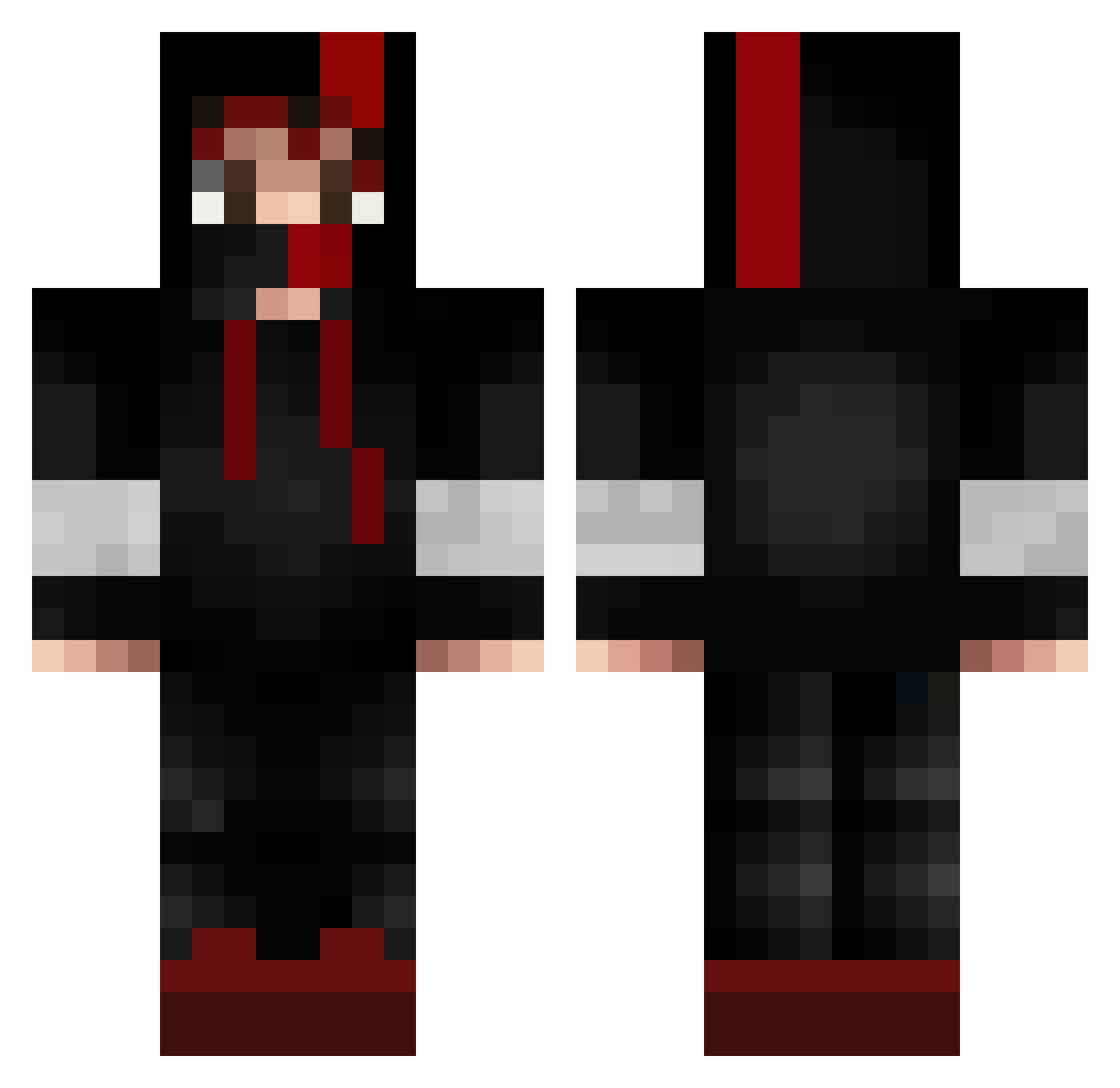 Zeynvx Minecraft skin, front and back view