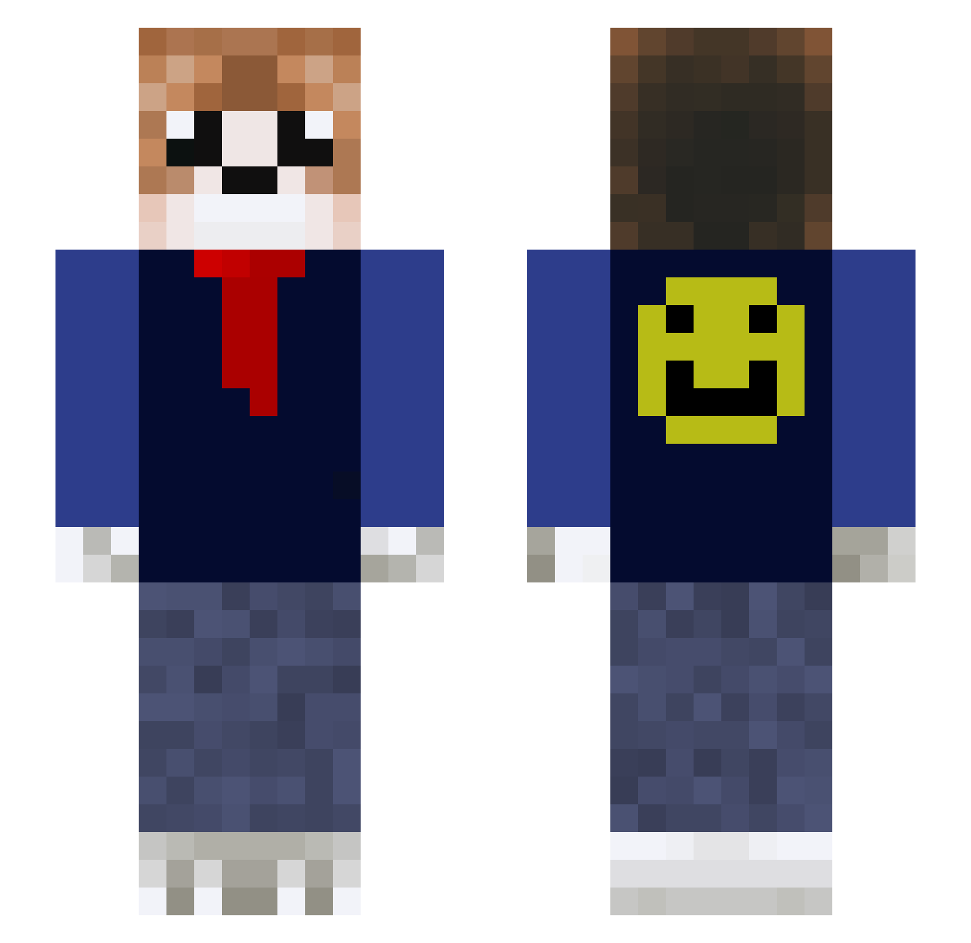 KiraLeoTop Minecraft skin, front and back view