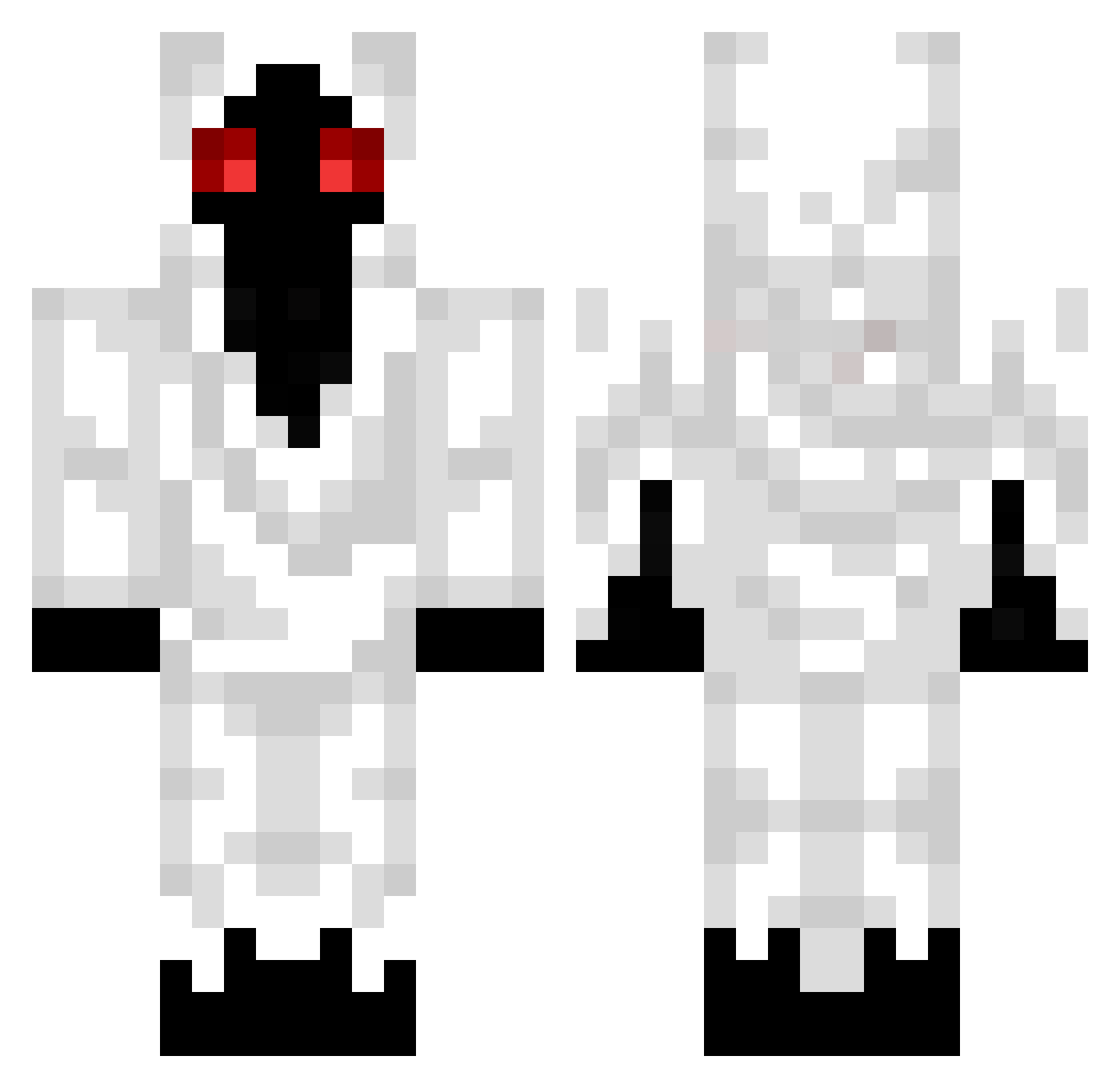 Ai60 Minecraft skin, front and back view