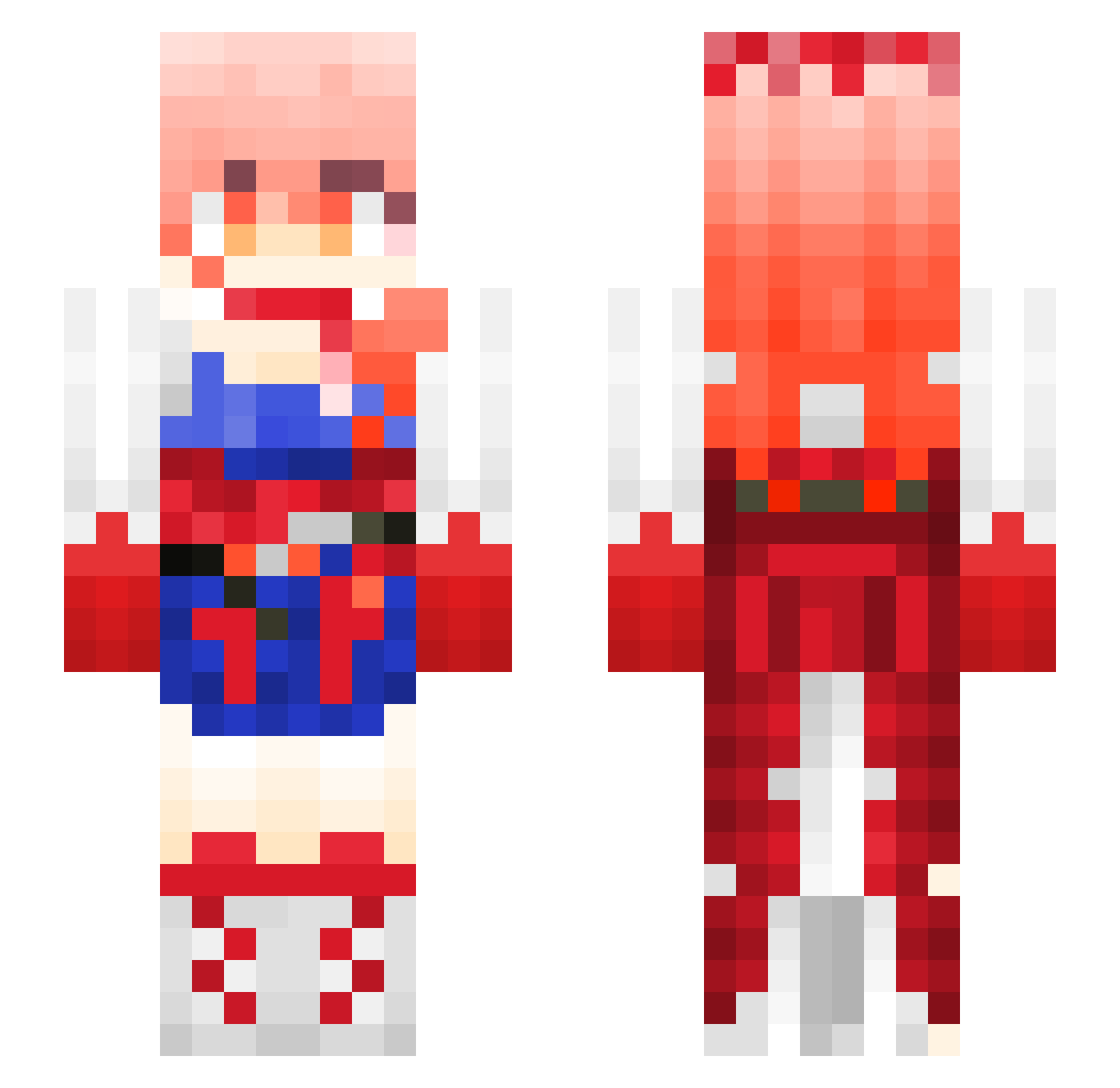 Aeschynite Minecraft skin, front and back view
