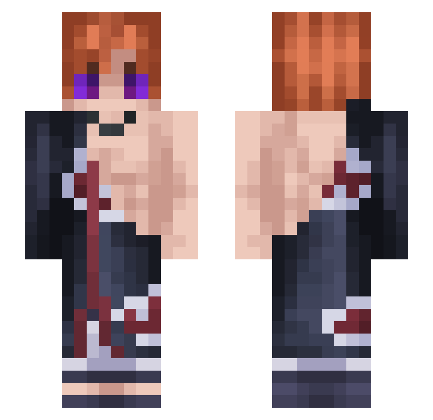 lamigg Minecraft skin, front and back view