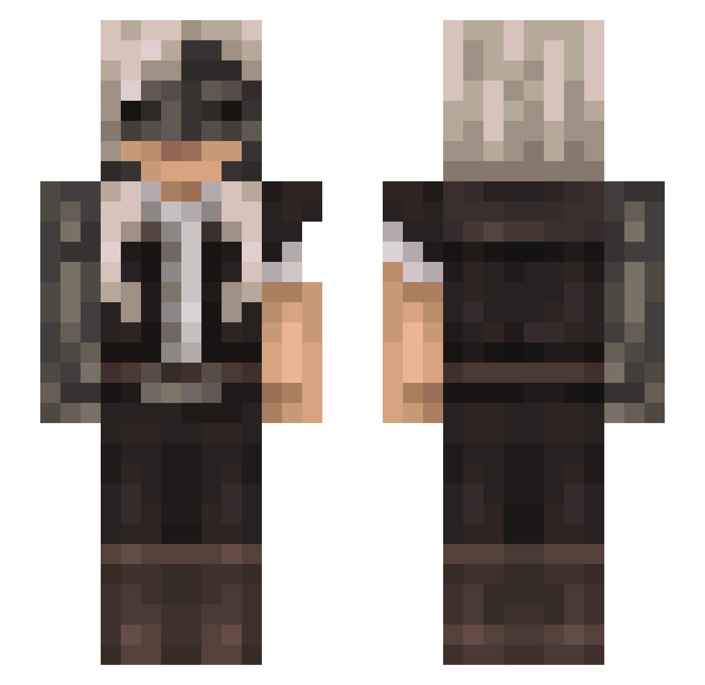 Kevin2000 Minecraft skin, front and back view