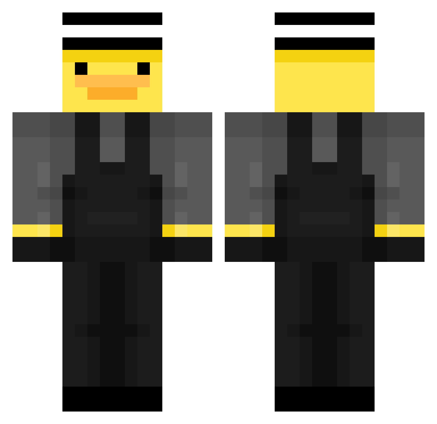 Qyxzi Minecraft skin, front and back view