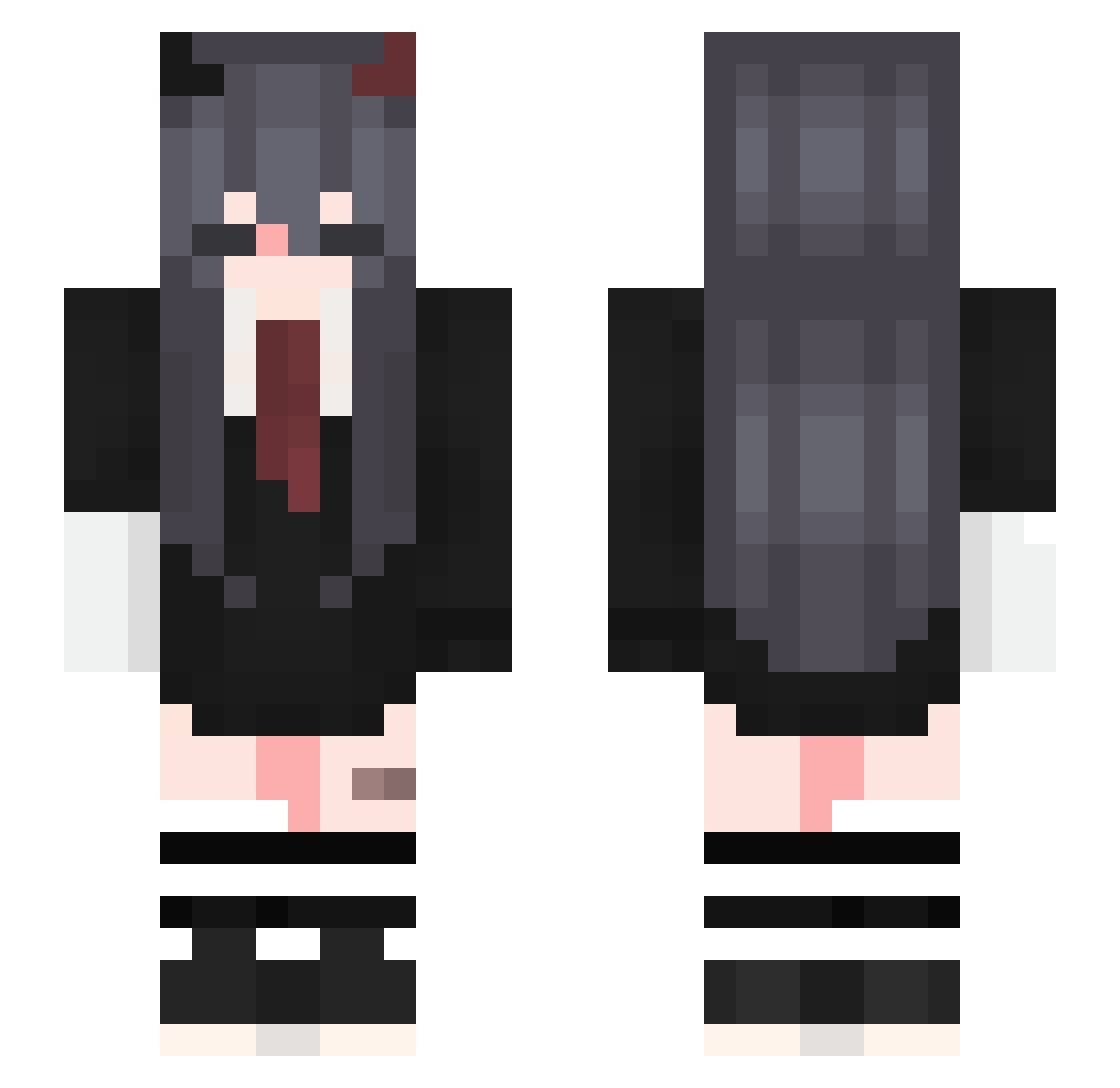 Tokiivokii Minecraft skin, front and back view