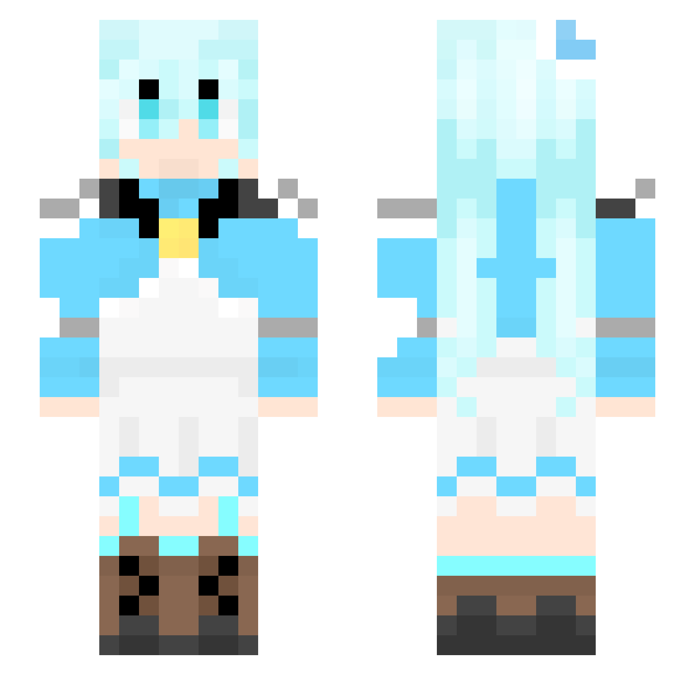 Mogu_21 Minecraft skin, front and back view