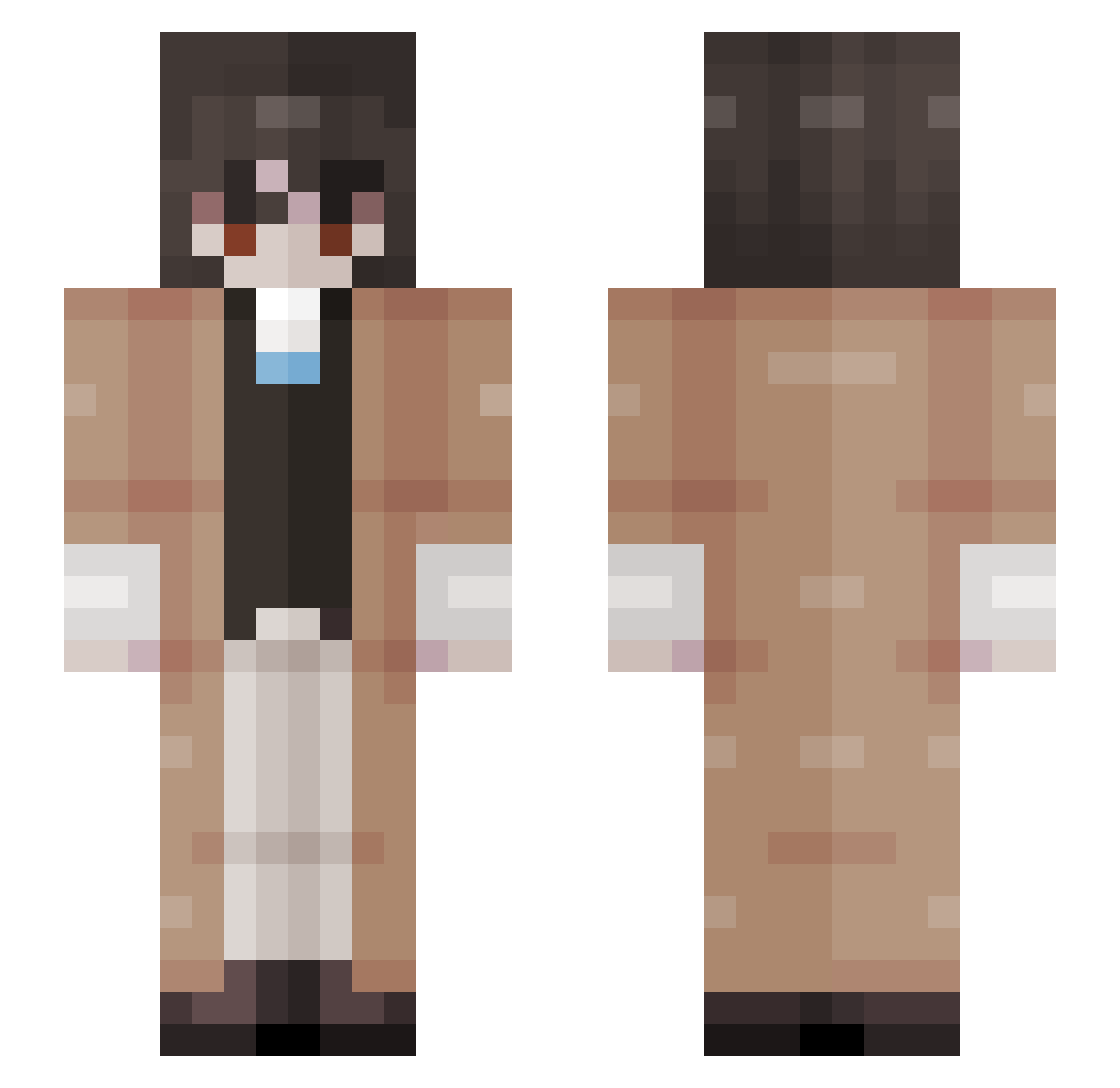 Shadestar0 Minecraft skin, front and back view