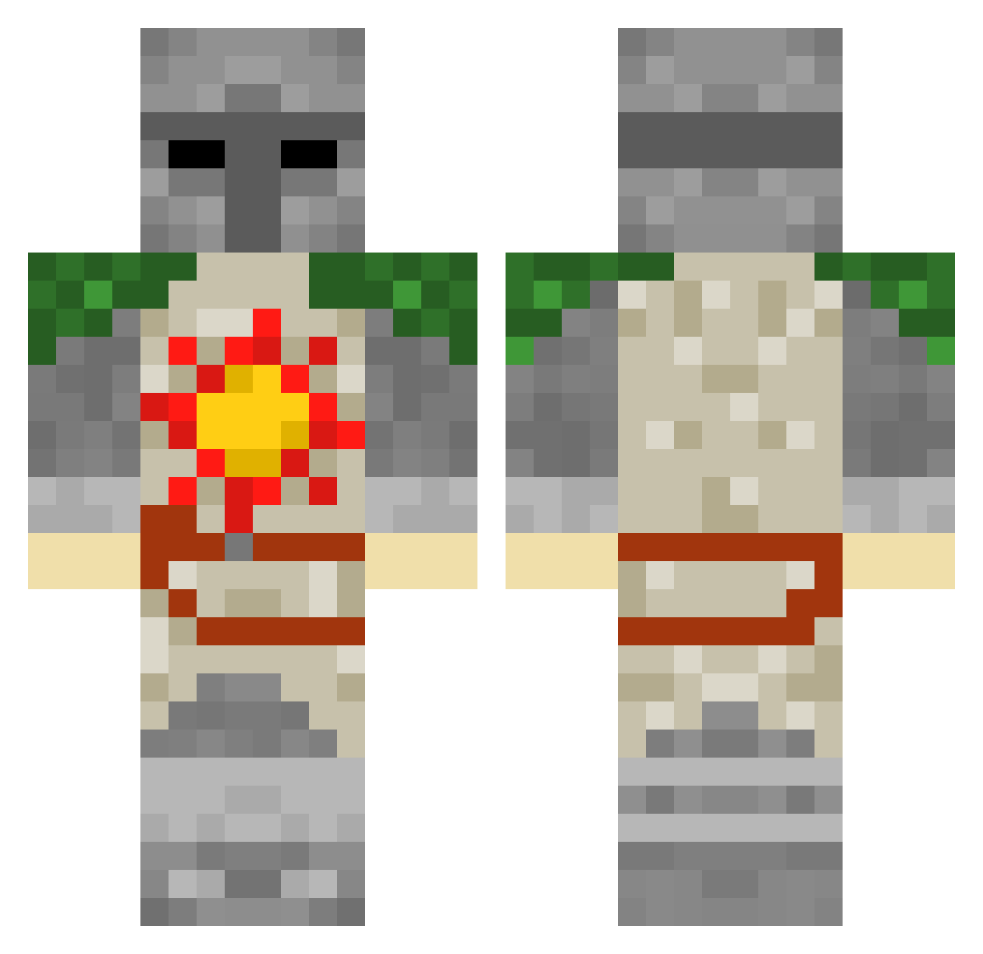 Shrek5966 Minecraft skin, front and back view