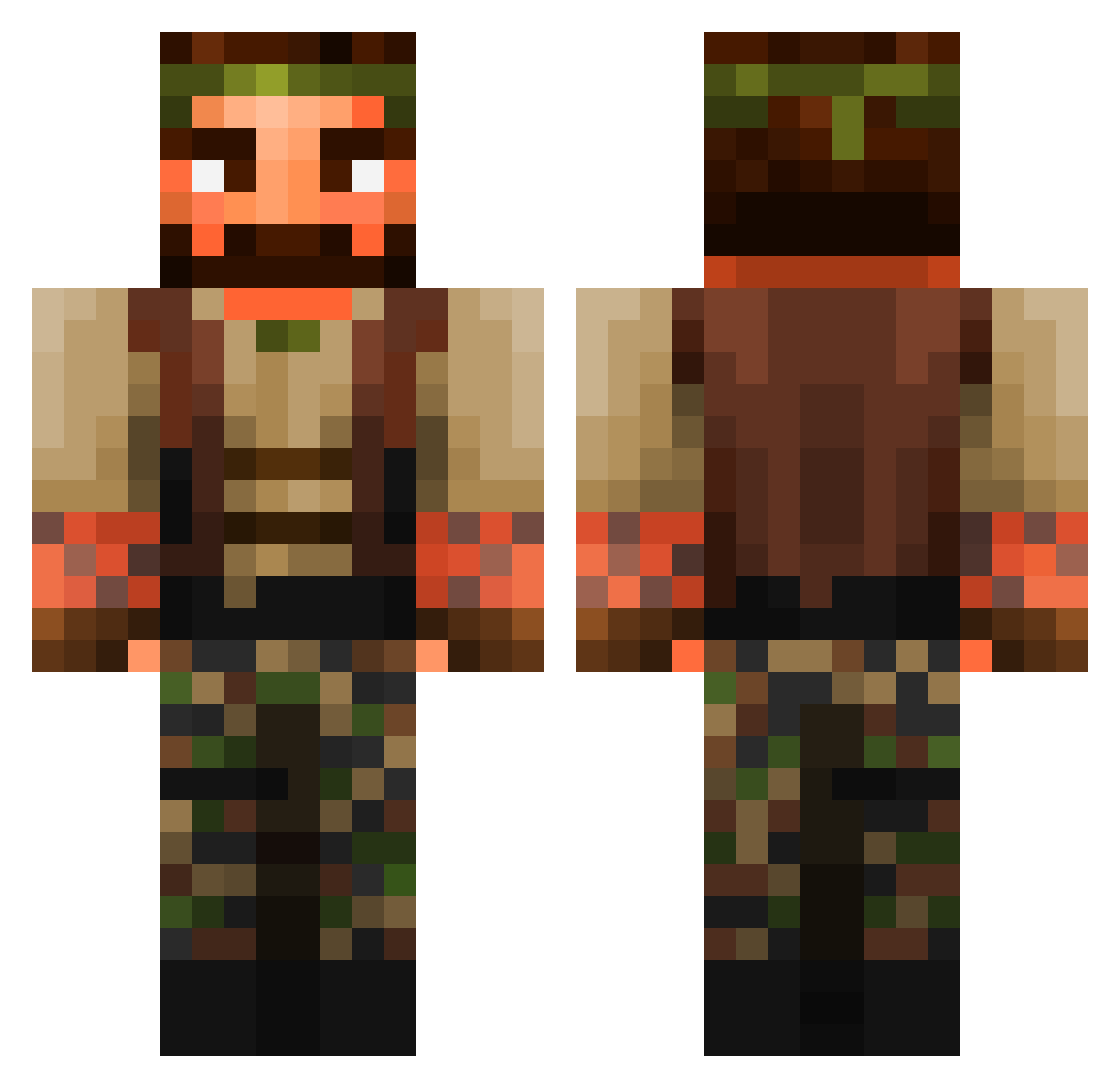 rheard522 Minecraft skin, front and back view
