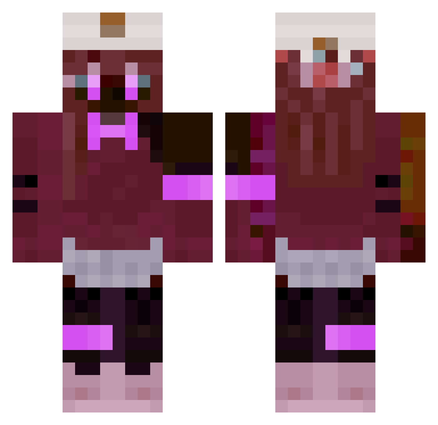 Tital176 Minecraft skin, front and back view
