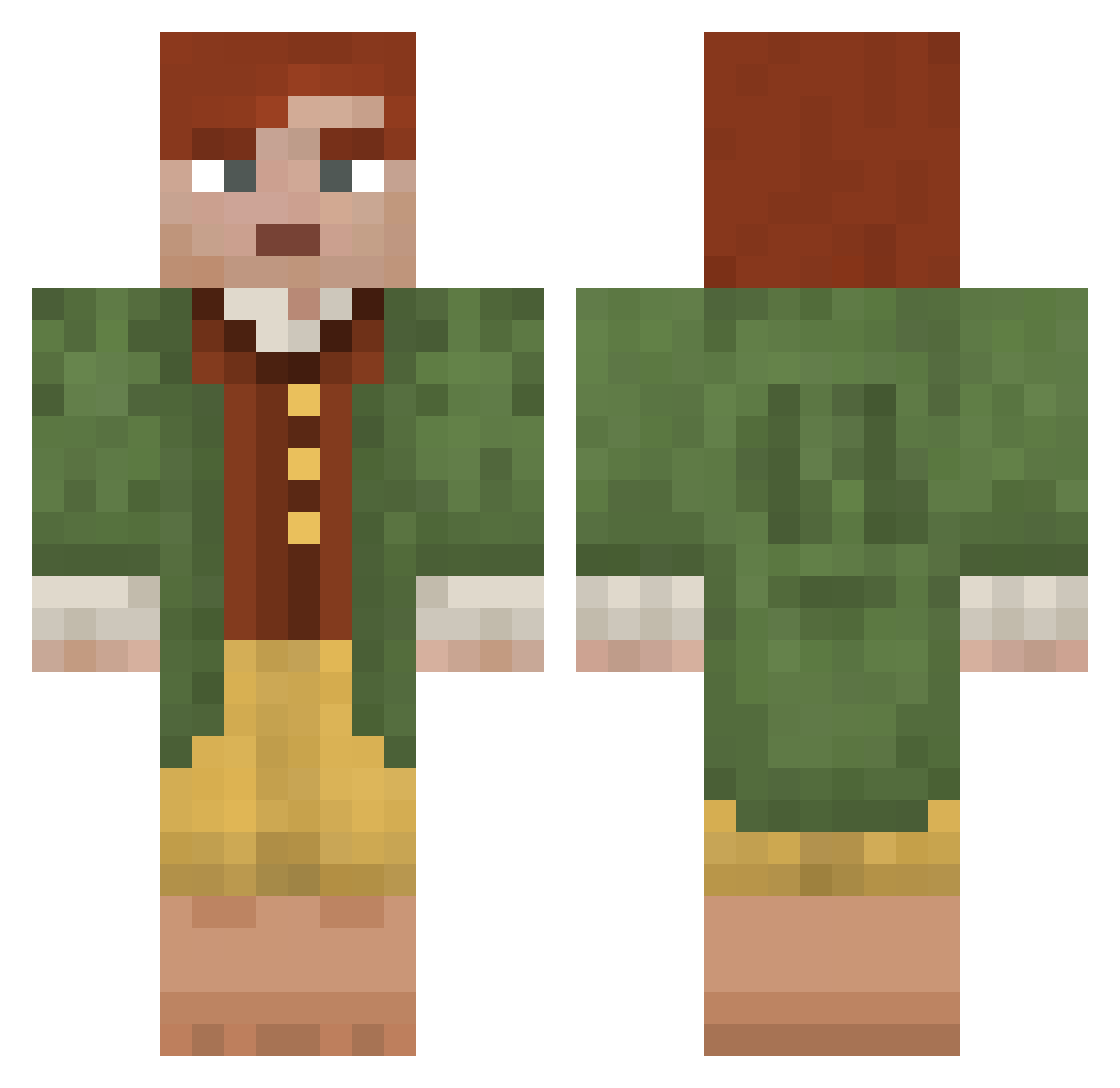 Mormaer Minecraft skin, front and back view