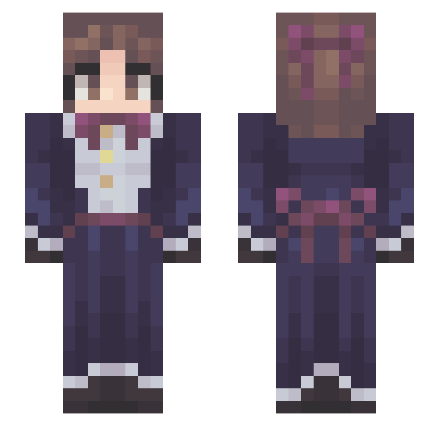 RiisS0 Minecraft skin, front and back view