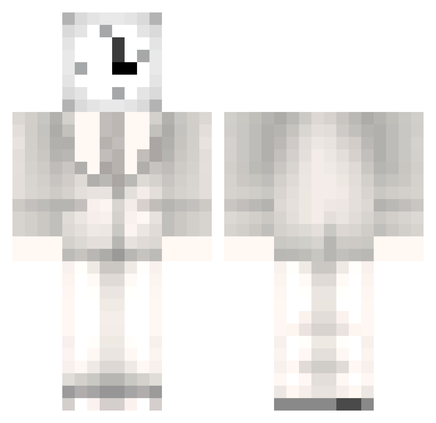 xBuhdax Minecraft skin, front and back view