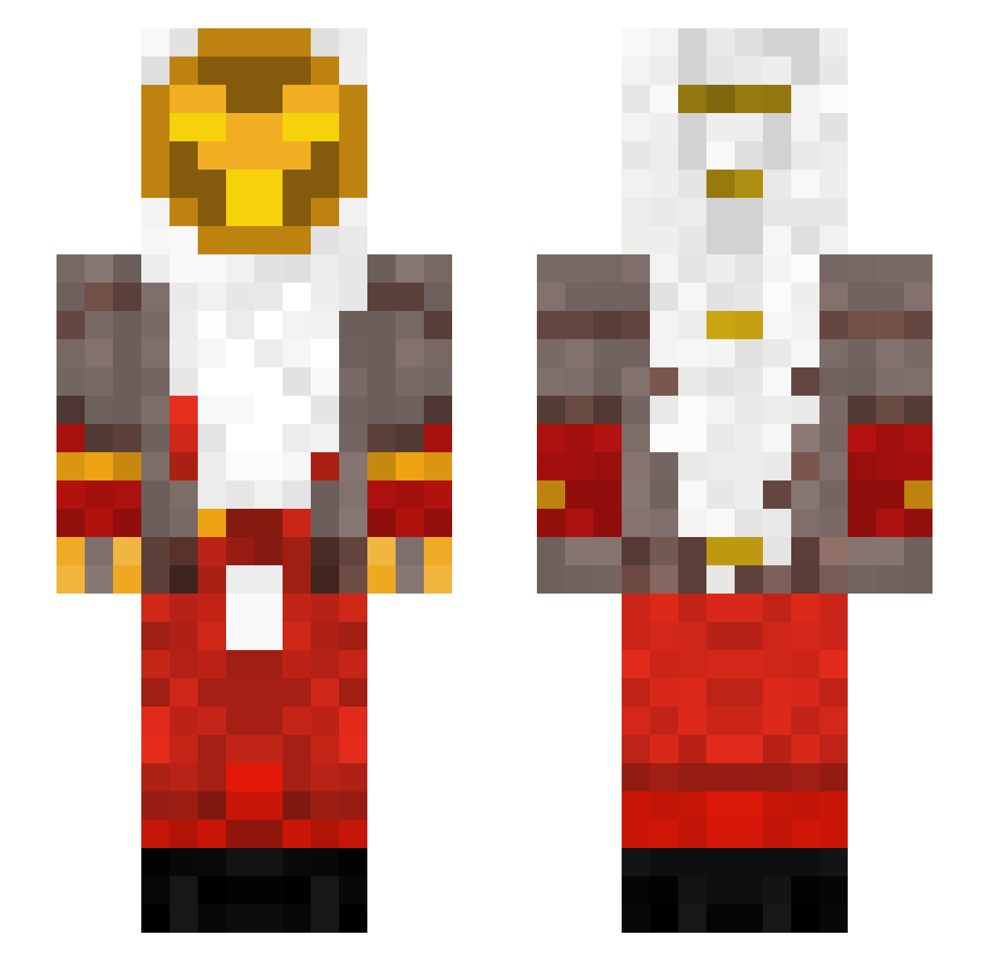 RollCanFish Minecraft skin, front and back view