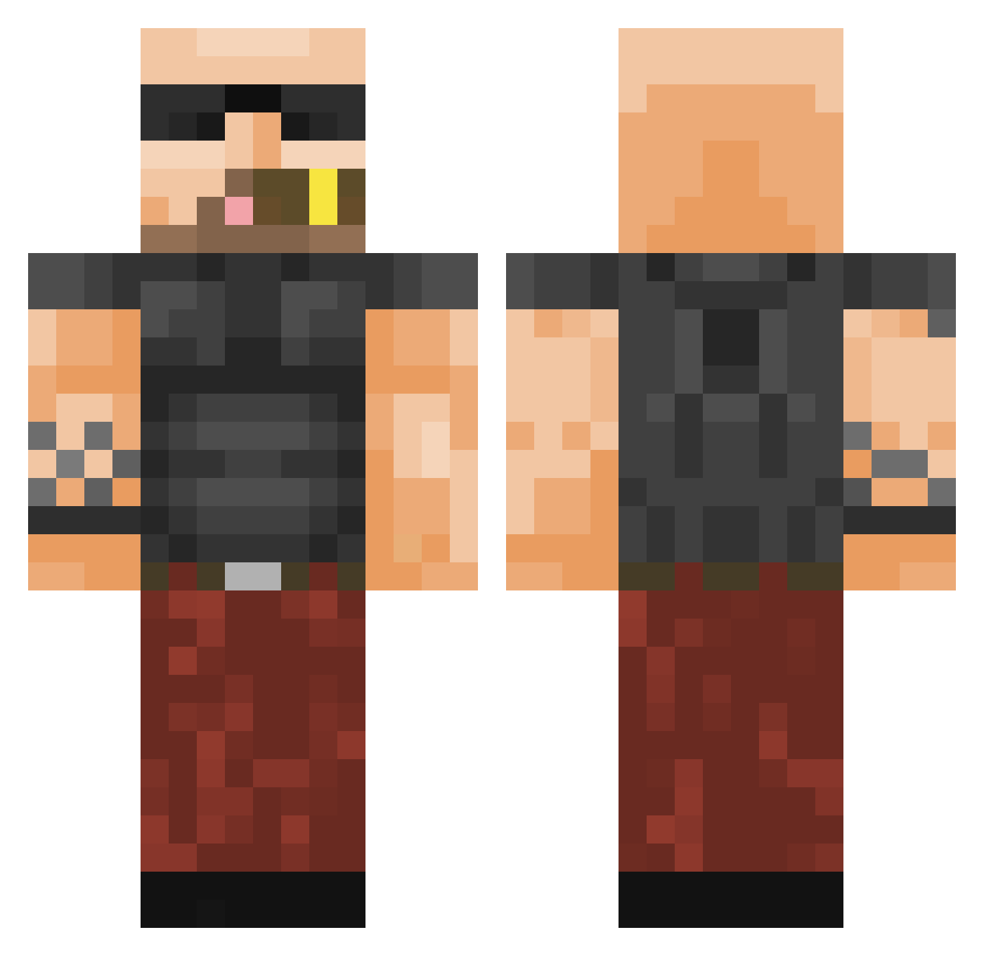 zKur4ma Minecraft skin, front and back view