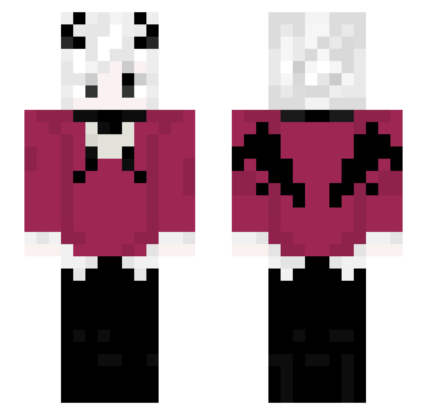 Fujikazehaikemen Minecraft skin, front and back view