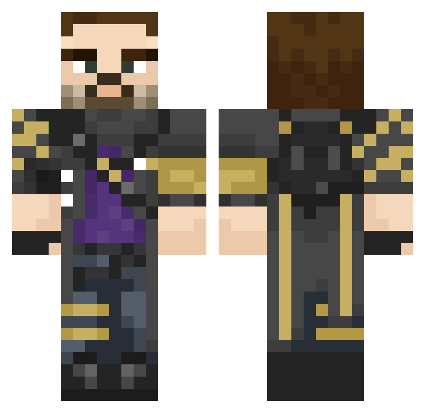 YerateLZ Minecraft skin, front and back view