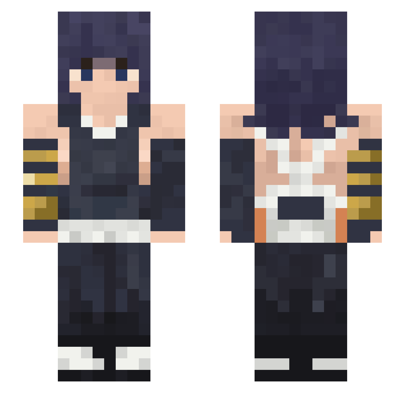 Huetopia Minecraft skin, front and back view